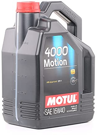 Motul 100295 4000 Motoröl Motion 15W-40, 5 L, Brown