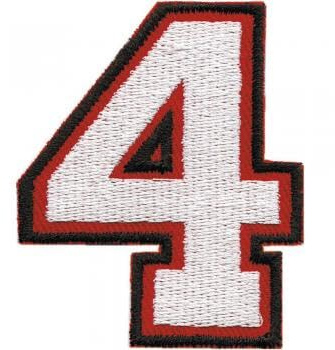 Aufnäher Patches - ZAHL ZIFFER 4 (vier) - Gr. ca. 4x6cm - 04640