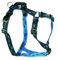 Feltmann Hundegeschirr - Soft-Nylonband schwarz mit blauen Pfötchen, Bauchumfang 75-100 cm, 25 mm Bandbreite