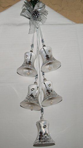 Jingle Bells Lauscha Adventsglocke 7cm Glocke, 5 Stück, Weiß, Glas, Hängend, Winter, Weihnachten