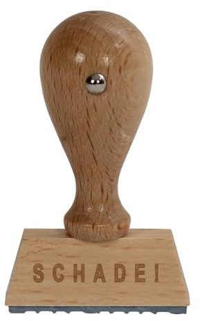 Bütic Spaß Holzstempel V3 / Fun-Stempel HS4010 mit Beschriftung oder Wunschtext, Spaßstempel:SCHADE!