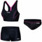 Aqua Speed Fiona Tankini pour Dames | Deux pièces | Tissu Vita | Résistant | 14. Ensemble Noir - Rose + Pantalon Bikini | Taille: 42