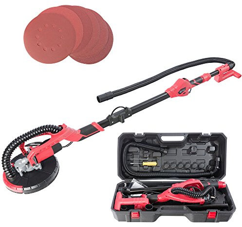 AREBOS Levigatrice Giraffa Orbitale per Pareti Muro Cartongesso | 750W | Premium GS | Rosso