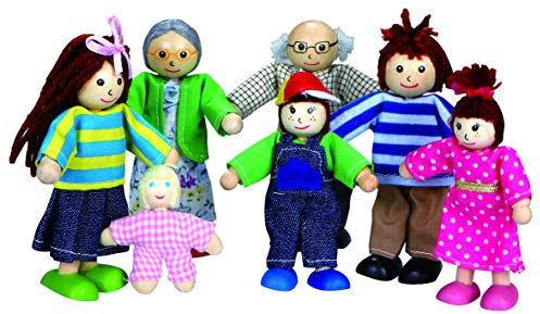 Sky-blue L50015 Holz - Biegepuppen Set. 7 teilig