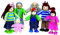 Sky-blue L50015 Holz - Biegepuppen Set. 7 teilig