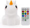 Tekemai Nachtlicht Kinder, Nachttischlampe aus weichem Silikon, 9 Farben mit Fernbedienung + Touch-Steuerung, wiederaufladbare USB-LED-Multicolor-Lampe für Kinder/Erwachsene/Schlafzimmer - Einhorn