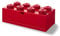 LEGO Stackable Desk Drawer RED with 8 Knobs - Plastic Storage Box for LEGO, Toys, Desk Drawers, Office Supplies, and Stackable Storage, Home Decoration