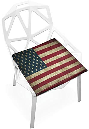 linomo Jahrgang USA Amerikanisch Flagge Memory Foam Stuhlkissen Sitzkissen für Kinder, 40 x 40 cm