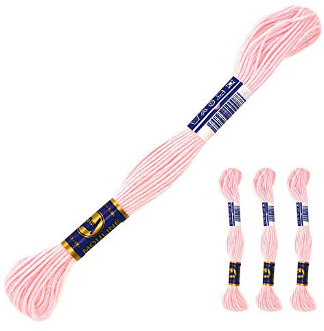 3 Docken Stickgarn je ca. 8m Sticktwist 100% Baumwolle Stickerei verschiedene Farbwahl, Farbe :3322 hellrosa