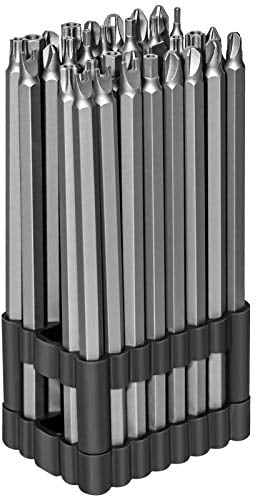 InPower Extra langes Sicherheits-Bit-Set, 32-teilig, 15,2 cm lang, Sicherheits-Schraubendreher-Bit-Set, 6,35 mm Schaft, S2-Stahl