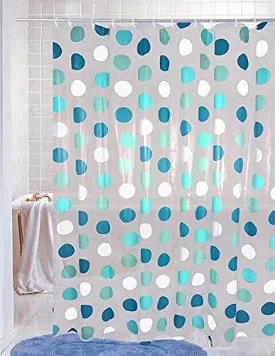 EUROSTYLE Tenda Doccia o Vasca 180x200CM tessuto pvc peva anti muffa water proof idrorepellente in Fantasia Impermeabile Lavabile con 12 Ganci Anelli compresi Art. senso (Disegno cerchio)