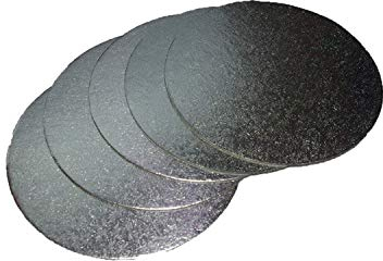 LARRYROO Pack of 5 Cut Edge Round Cake Boards Support Cards (4 Inches)