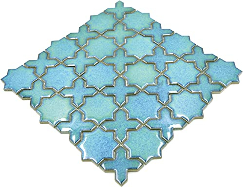 Mosaikmatte Keramik Mosaik Kombi mix grün glänzend