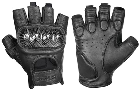 Grapelet Motorradhandschuhe Herr Leder Echtes Leder Ziegenleder Soft Atmungsaktives Protector Motorradhandschuhe Sommer für Radfahren,L