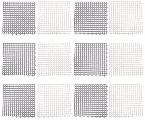 12pcs Non-slip splicing floor mat floor tiles mat toilet mat interlocking floor tiles bathroom runner rug shower interlocking cushion bathmats rugs white stitching pvc ground pad