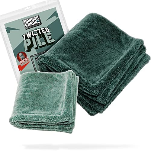 Garage Freaks Auto Trockentuch 2er Set - Twisted Pile Towel - 1x XXL Mikrofasertuch groß 50x80cm, 1x 40x40cm, 1500GSM - Handtuch für effektives und sanftes Trocknen