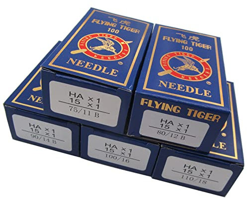 CKPSMS - 500 Stück Flachschaftnadeln HAX1, kompatibel mit/Ersatz für PFAFF Marke Brother Marke Singer Marke Wikinger Marke Home Nähmaschine (Nadelgröße: 11#+12#+14#+16#+18#)