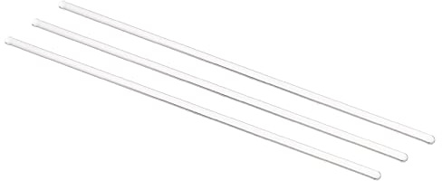 sourcing map 3Stk 3.3 Borosilikat Glas Stick 7.87 4mm Beidseitig Runde Rührgeräte