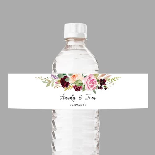 30 Etiquetas Impermeables Para Botellas De Agua Personalizadas Día De La Ducha Del Bebé Decoración De La Boda Pegatinas Señales, Decoración De La Botella De Agua De La Fiesta (E)
