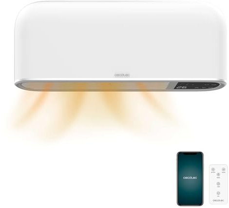 Cecotec Calefactor cerámico de baño ReadyWarm 2000 Max Box Ceramic Connected con 2000 W, control por wifi y protección IP22, 20 m2