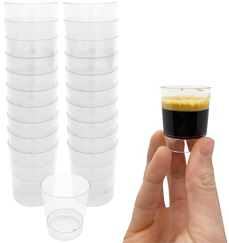 Vasos Chupito Plástico Pack 100 uds Chupito Resistente Desechable perfecto para Fiestas Cumpleaños Celebraciones Bodas Festival Color (Transparente) 30ml
