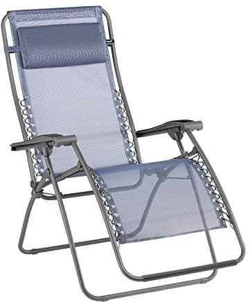 LAFUMA MOBILIER - Gepolsterter Relaxsessel Zero Gravity RSXA - Klappbarer Liegestuhl für Terrasse, Garten - Strapazierfähiges Batyline®-Gewebe -Mehrpositionenliege, Komfortabel, Frankreich -Blau Ozean