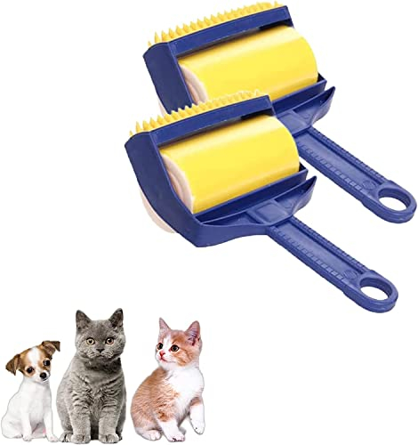 Stick It Roller Stick It Lot de 2 rouleaux d'épilation pour poils d'animaux domestiques réutilisables et lavables pour poils d'animaux, vêtements, sièges de voiture
