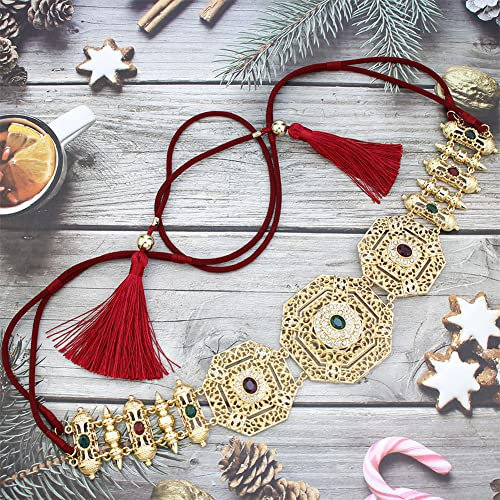 Cintura in corda tessuta a mano per le donne araba abito vita catena gioielli da sposa Marocco Caftan cintura