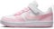 NIKE Court Borough Low RECRAFT (PS), Sneaker, White/Pink Foam, 32 EU