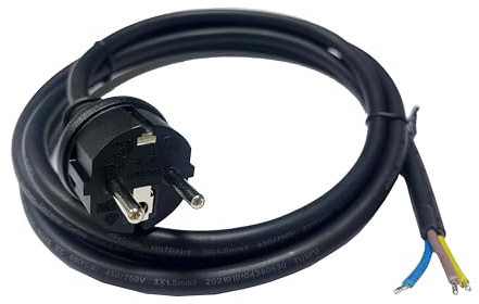 Solarsys® - 3 m Cordon d'alimentation en Caoutchouc H07RN-F 3x1,5mm, Photovoltaïque AC Câble avec Prise Schuko (CEE 7/7) pour Micro-onduleur APsystems Hoymiles Deye Envertech(3 M)