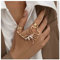 Allereya Vintage Kristall Skorpion Fingerringe Strass Skorpion Knöchel Kette Ringe Set Punk Statement Ringe Gold Offen Armreif Ringe Schmuck Für Frauen Und Mädchen (Gold)