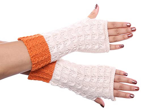 Damen Fingerlose Handschuhe Handgelenk Handschuhe lang Handwärmer Stulpen Mädchen Kawaii Halb Fingerhandschuhe Strick handschuhe Handschuhe Fingerlose gestrickte