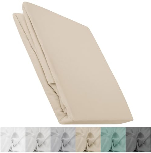 Darymex Biber Bettlaken - 160 x 210 cm - Flanell Betttuch ohne Gummizug - Baumwolle - Warm - Weich - Hellbeige