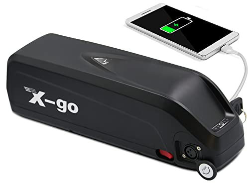 X-go Batterie pour vélo électrique 48 V 13 Ah avec chargeur et plaque de base à 4 broches, batterie Ebike Li-Ion pour moteur 50 W-1000 W