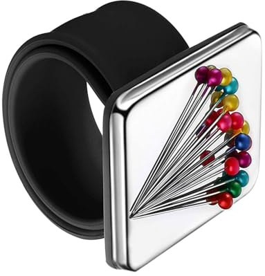 LiJuanWang Magnetisches Silikon-Armband,1PCS Armnadelkissen magnetisch, quadratisches mit Silikon-Armband- Magnetisch Nadelkissen Armband, für DIY-Stickerei-Haarspangen,Schwarz