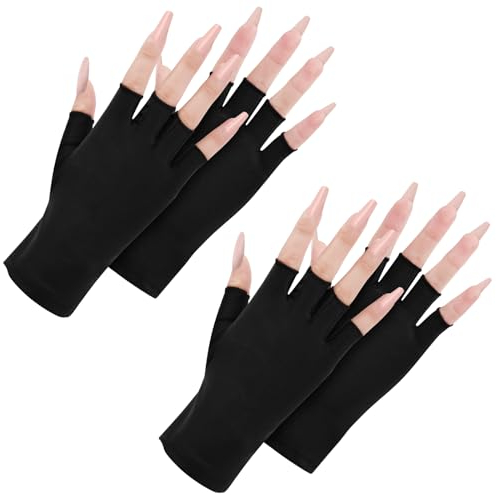ACWOO UV Shield Handschuhe Nägel, UV Schutz Fingerlose Handschuhe Damen UV Handschuhe, Professionelle Maniküre Handschuhe für Nagellac