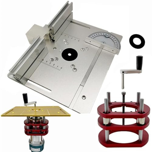 SHENJIA Routeur élévateur, Table De Défonceuse pour Routeur avec Ensemble Table De Travail du Bois, Table De Défonceuse De Travail du Bois, établi De Travail De La Machine De Gravure(Color:Argent)