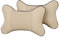 CGEAMDY 2 Stück Auto Nackenkissen Kopfstütze, Jahreszeiten PU Auto-Kopfstütze, Weichheit Auto Kopfstütze Kissen, Autositzkissen Kopfstützenkissen(Beige)