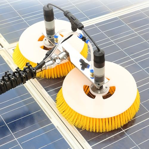 Outils de nettoyage de panneaux solaires multifonctionnels, kit de poteaux alimentés en eau, tête de brosse double rotative de 70 cm, machine de nettoyage de panneaux solaires photovoltaïques,7M