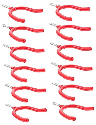MAGICLULU Lot De 16 Crochets Multi-usages En Acier De Y, Porte-outils Robustes, Visser Le Porte-outil, Organisateur De Rangement De Garage, Crochets Pour Serpillière Et Outils, Rouge