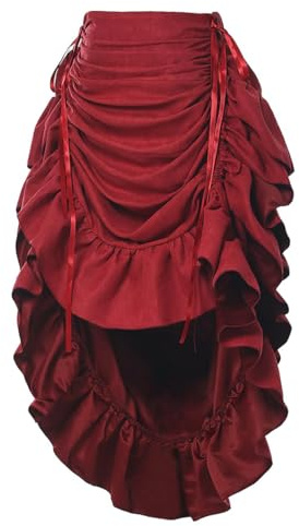 GRACEART Damen Steampunk Rock Piratenrock Hoch Tiefer Rock