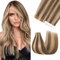 Silk-co Tape in Extensions Echthaar 20stk, Tape Extensions Echthaar, Remy Haarextensions Tape in Haarverlängerung 30g Schokoladenbraun mix Dunkelblond 45cm