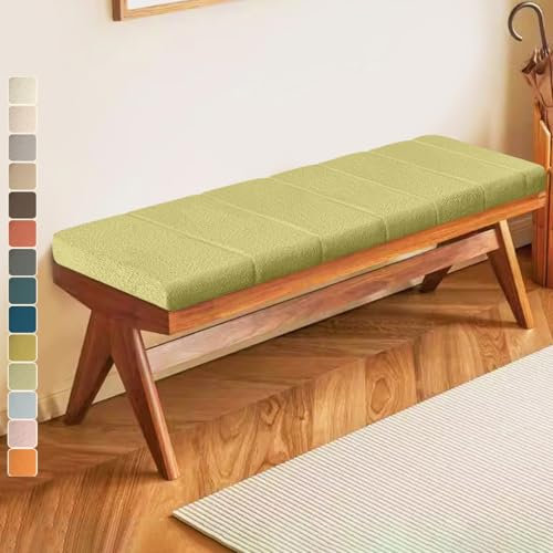Lsjoaw Bankauflage 130 X 45 X 6CM Sitzkissen Bankpolster Wasserdicht Schmutzabweisend und Kratzfest Sitzkissen für Fensterbank Esstisch Gartenbank Schaukel Terrasse Bank Drinnen Sitz OlivgrüN