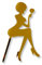 Craft Cart Acrylic Cake Topper For Birthday With Sitting Girl Lady Figure Wine Glass Gold Silhouette Party Decoration Idea