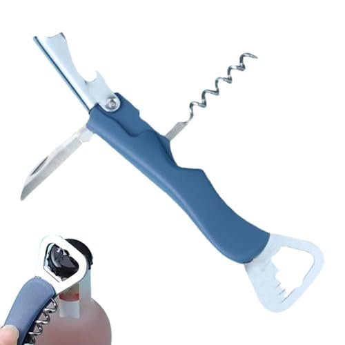 Abrebotellas de vino con sacacorchos,abridor de botellas con sacacorchos,Abrelatas manual | Abrelatas de acero inoxidable, sacacorchos, botellas de vino con taza, para camareros, camareros y