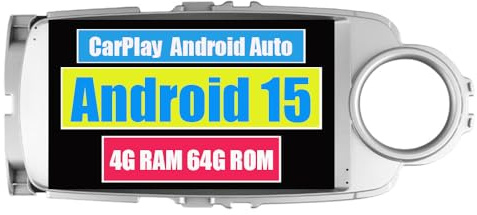 RoverOne Car Stereo CarPlay Head Unit per Toyota Yaris 2012 2013 2014 2015 2016 2017 Android Auto Touch Screen Sat Navi Bluetooth WiFi Radio Player (per guida a destra)