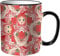 KDWJS Tasse Keramik Kaffeetassen Große 11oz Tassen 330ml Trinkgläser Mit Griff Personalisierte Geschenk Weiß,Babuschka (Matroschka) Muster. Traditionelle russische hölzerne Matrjoschka mit bemalten B