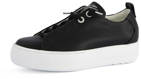 Paul Green Damen Pauls, Frauen Low-Top Sneaker,schnürschuhe,schnürer,Plateausohle,Halbschuhe,straßenschuhe,Strassenschuhe,Schwarz (Black/Silber),37.5 EU / 4.5 UK