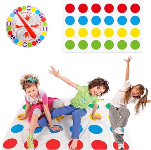 Twister Spiel für Kinder, Twister Funny Balance Family Party Spiele, Lustiges Boden-Balance-Spiel mit Spinner & Bodenspielmatte, Puzzle-Spiel Weihnachten Geburtstagsgeschenk Indoor Outdoor für