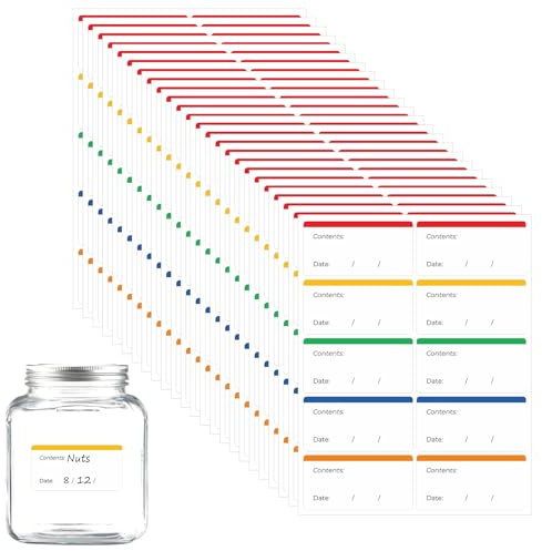 240 Stück Gefrieretiketten, 60 mm × 30 mm Leicht Ablösbare Etiketten, Klebeetiketten für Gefriergut, Gefrieretiketten zum Beschriften, Leicht Abziehbare Etiketten Marmeladengläser Ohne Rückstände